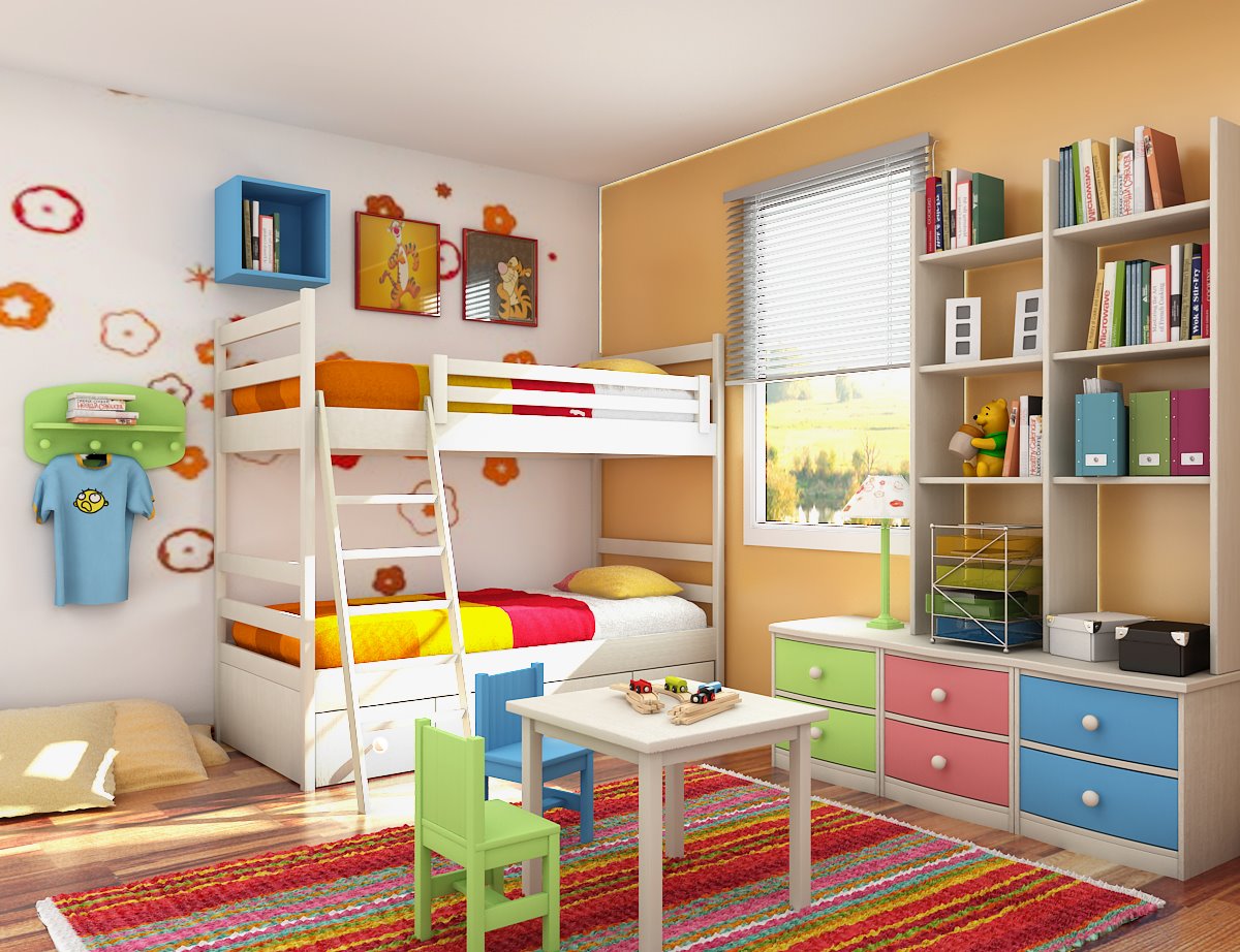 El color es el protagonista en los dormitorios infantiles